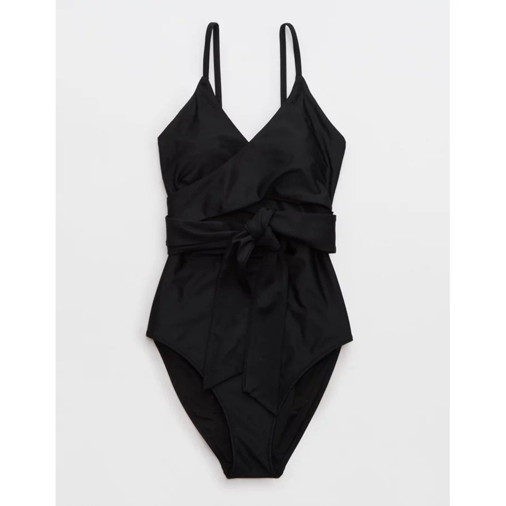 NWT Aerie Black Wrap One Piece Full Coverage Swimsuit Size XXL - Picture 3 of 9
